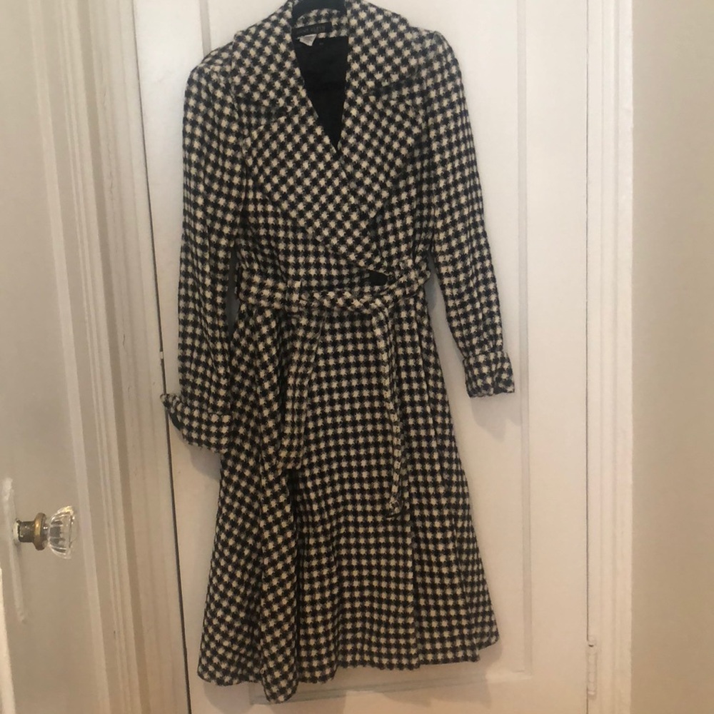 Anne Klein black and white pea coat